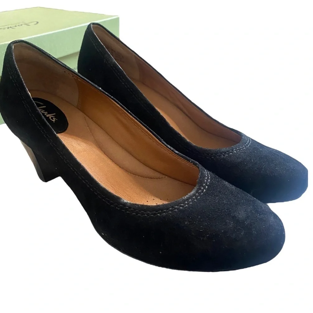 Clarks Women's Decade Rana suede leather Pump work career casual‎